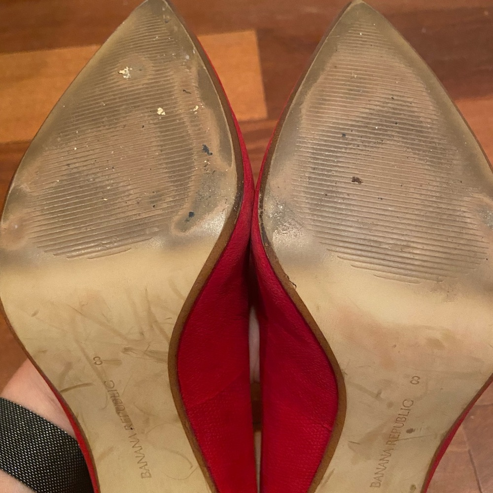 Banana Republic Red Suede Stiletto Pumps, Size 8 - Picture 8 of 8